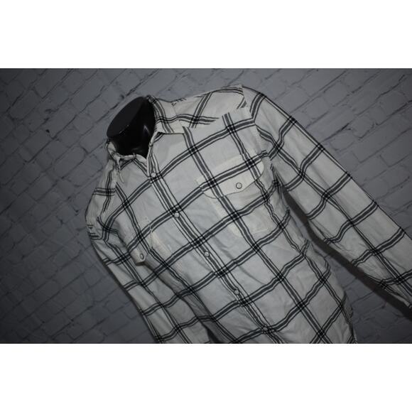 Lucky Brand Jeans Western Shirt Mens 2XL Pearl Button Snaps White Gray Plaids - Picture 6 of 6